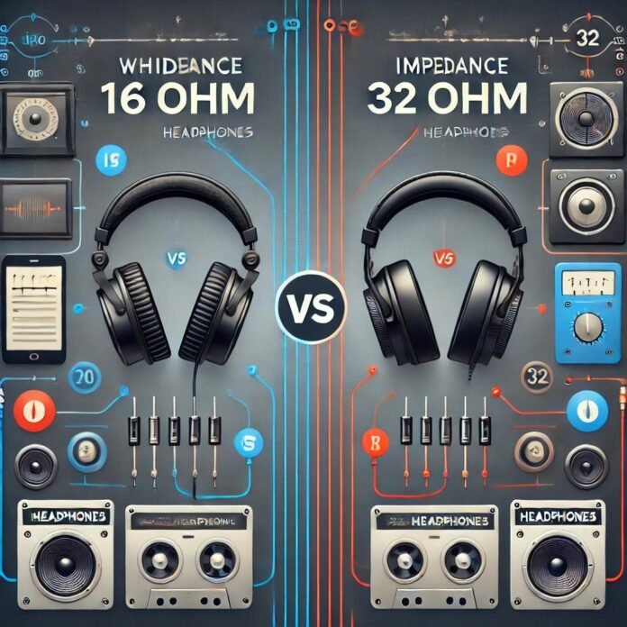 impedance 16 ohm vs 32 ohm headphones